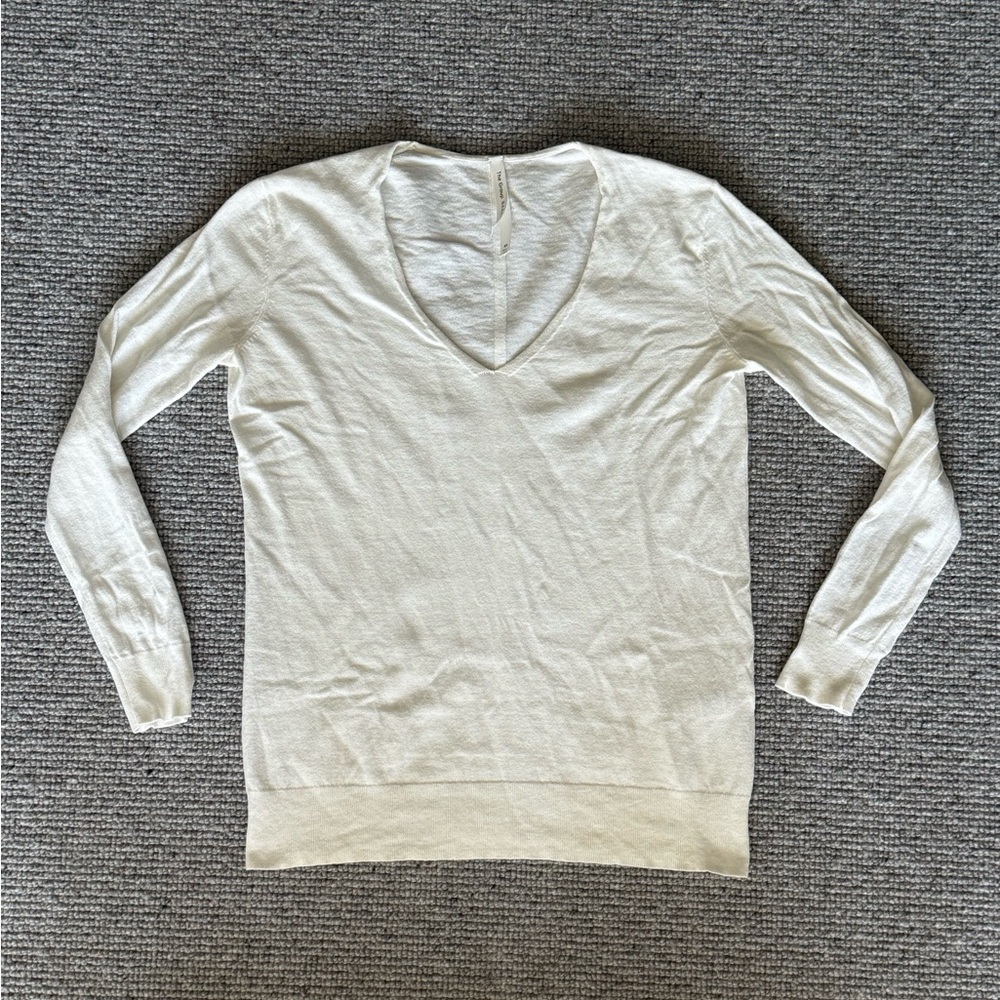 Aritzia The Group Babaton XS Cream Sweater V-Neck White